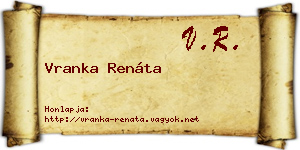 Vranka Renáta névjegykártya
